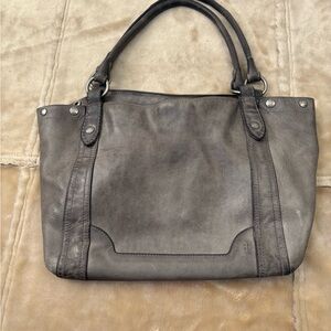 Frye Melissa Gray Charcoal Leather Shoulder Bag